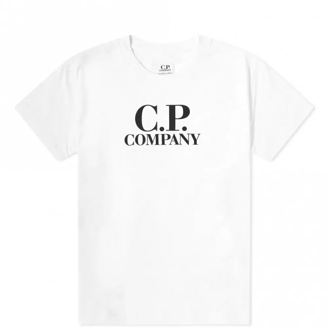 C.P Company Boys Google Graphic Logo T-shirt White