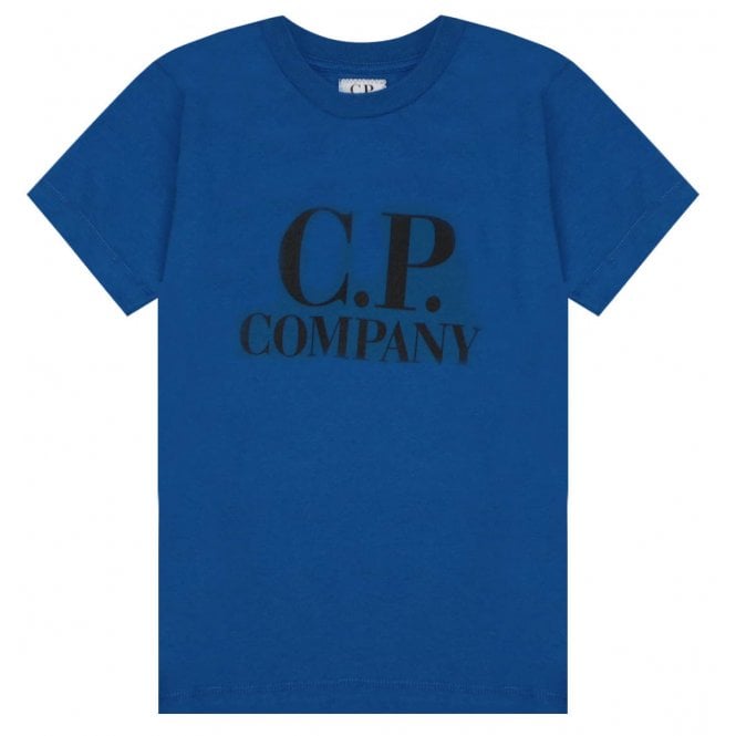C.P Company Boys Google Graphic Logo T-shirt Blue