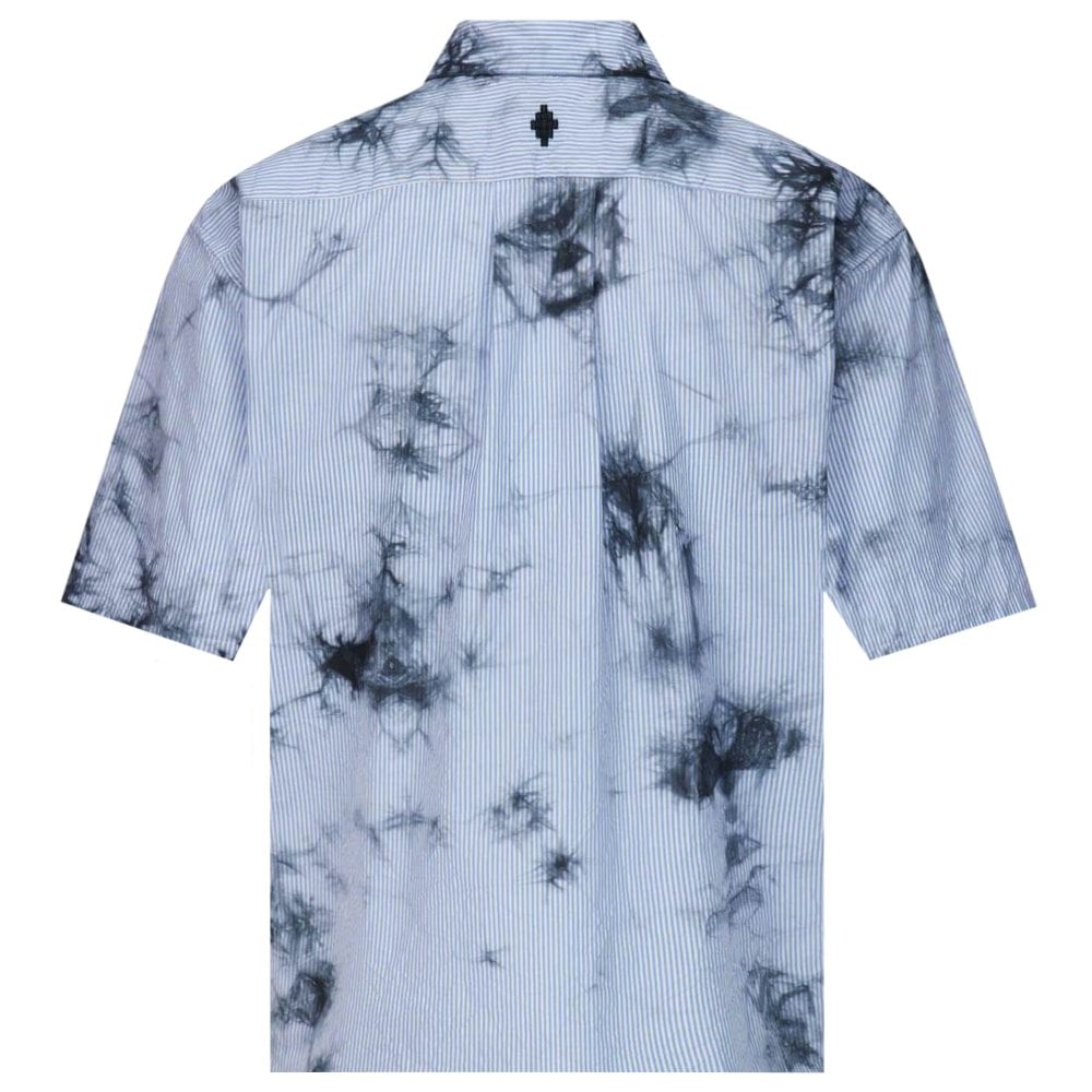 Marcelo Burlon Men&#39;s Tie Dye Striped Shirt Blue