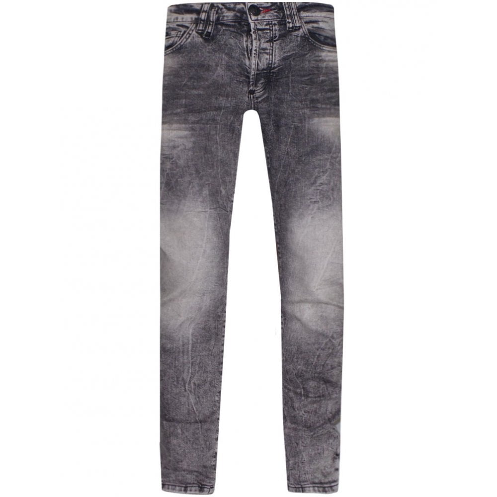 Philipp Plein Men&#39;s Super Straight Cut Jeans Grey