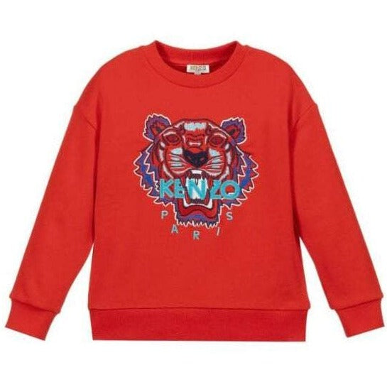 Kenzo Boys Tiger Sweater Red