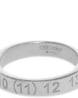 Maison Margiela Men's Thin Number Engraved Ring Silver