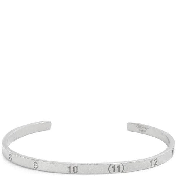Maison Margiela Men&#39;s Number Engraved Bracelet Silver