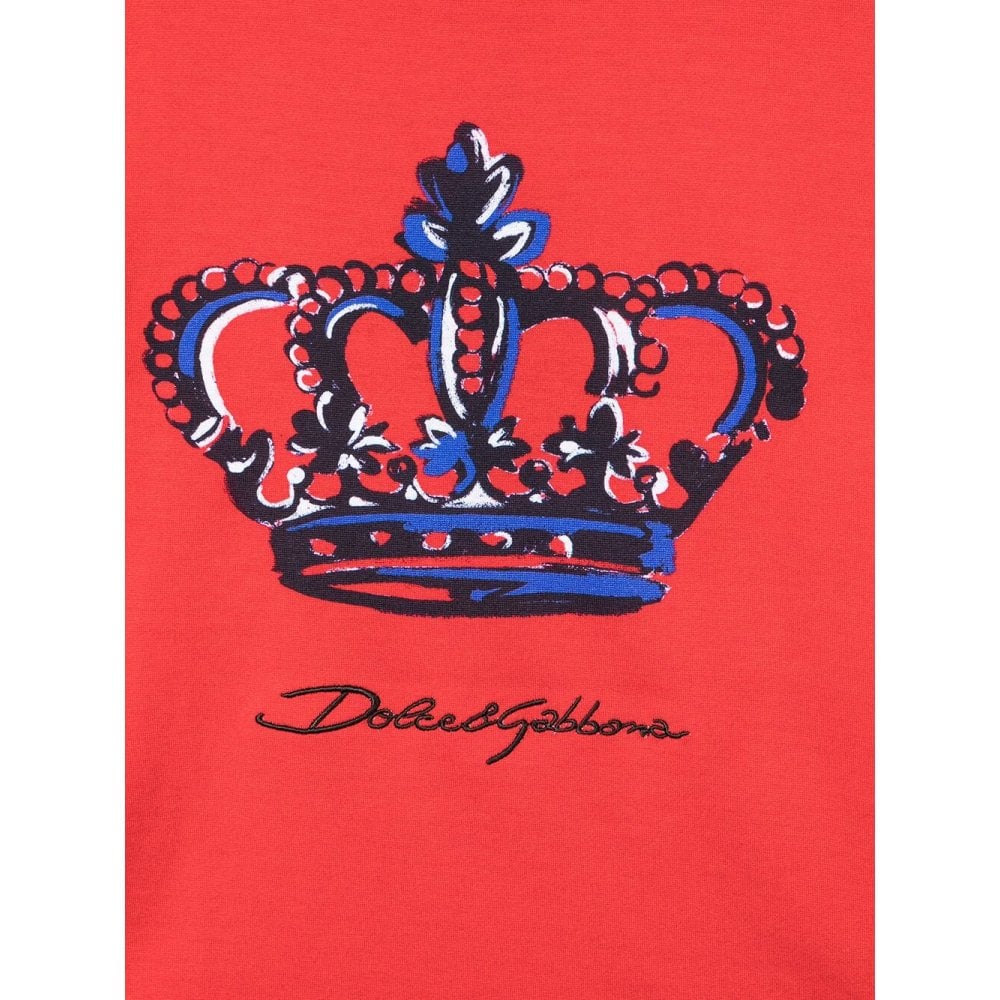 Dolce &amp; Gabbana Boys Crown Print T-Shirt Red