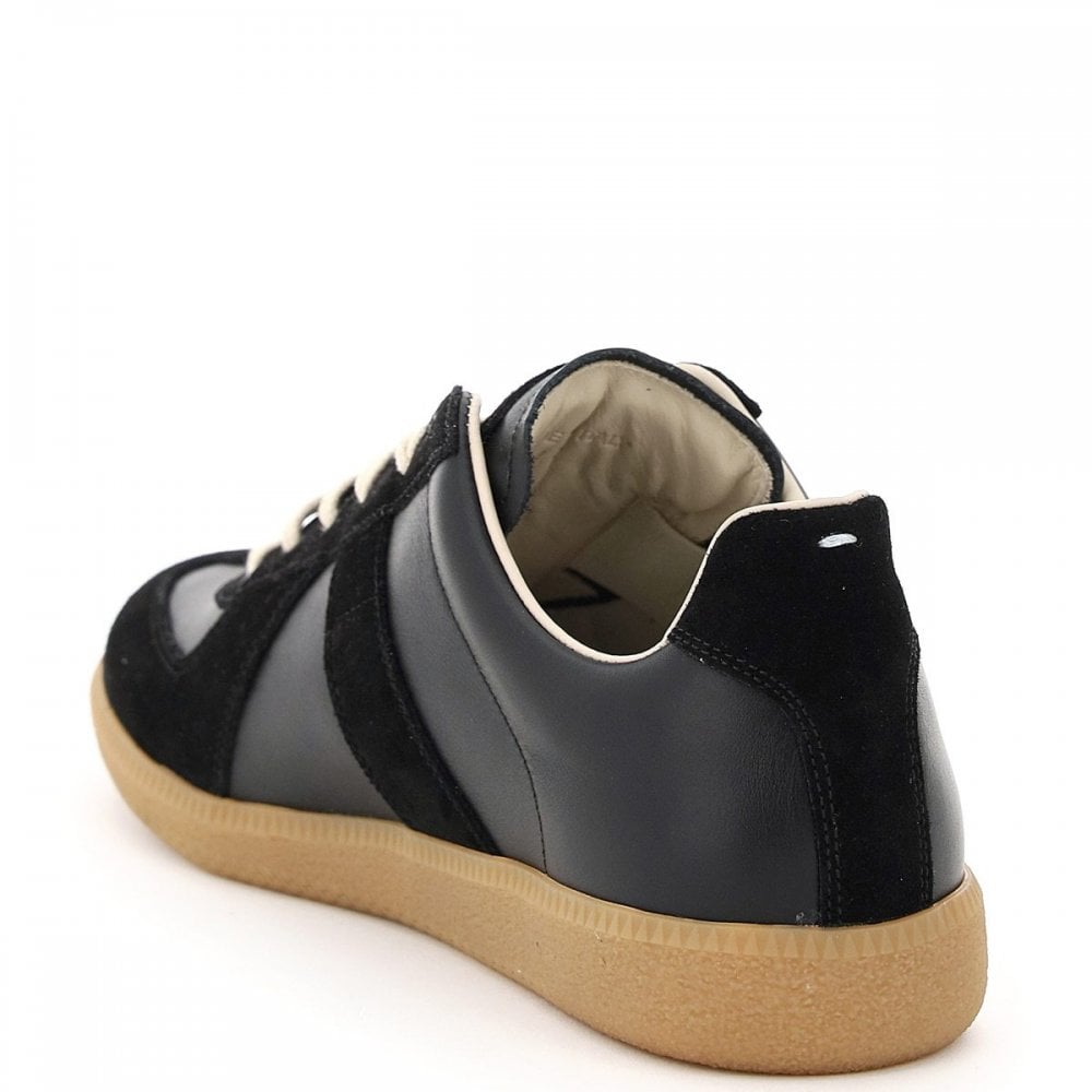Maison Margiela Men&#39;s Replica Leather Sneakers Black