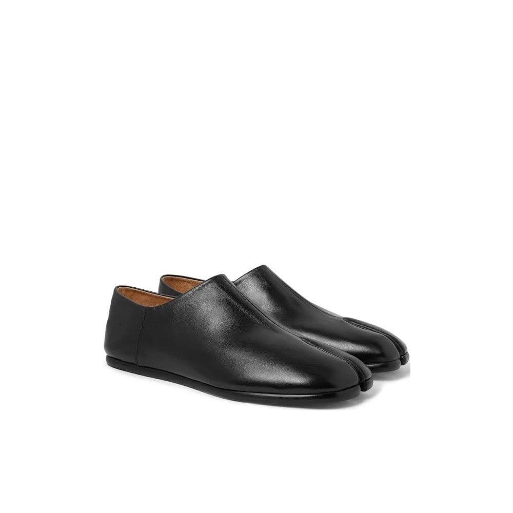 Maison Margiela Men&#39;s Split Toe Calfskin Slip-on Loafers Black