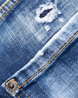 Dsquared2 Men's Bleach Wash Mid-Rise Skinny Jeans Blue