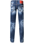Dsquared2 Men's Bleach Wash Mid-Rise Skinny Jeans Blue