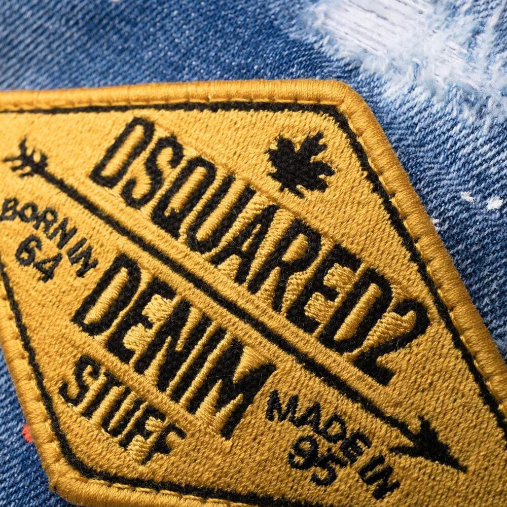 Dsquared2 Men&#39;s Paint Splatter Distressed Jeans Blue