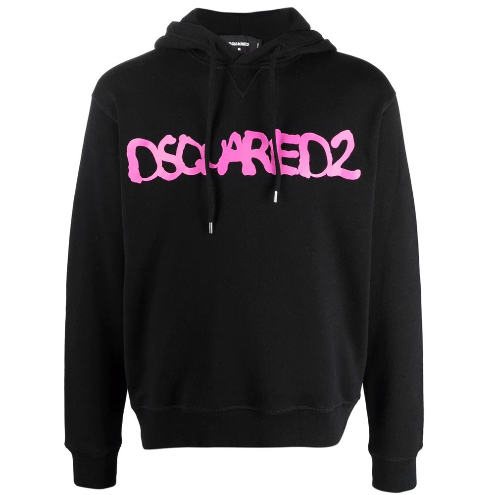 Dsquared2 Men&#39;s Graphic Logo Print Hoodie Black