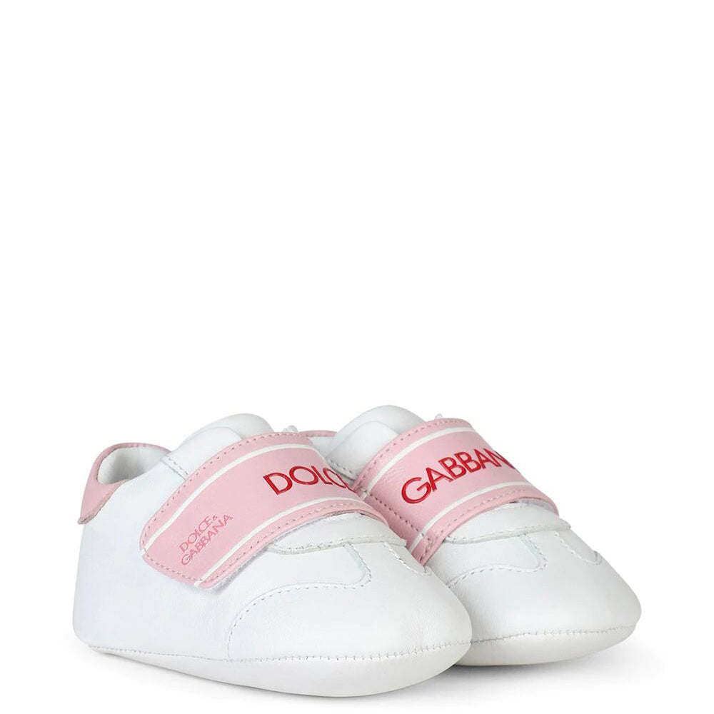 Dolce &amp; Gabbana Baby Girls Strap Trainers White