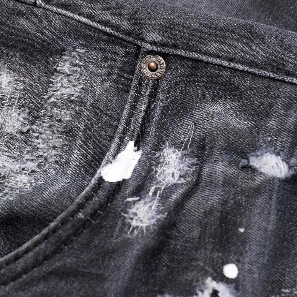 Dsquared2 Men&#39;s Distressed Paint-Splatter Jeans Black