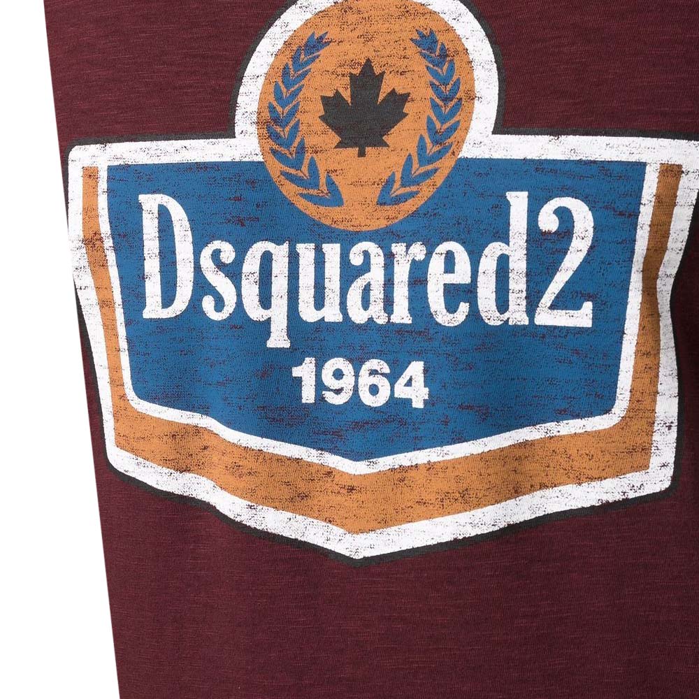 Dsquared2 Men&#39;s Logo Print Cotton T-Shirt Burgundy