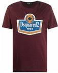 Dsquared2 Men's Logo Print Cotton T-Shirt Burgundy