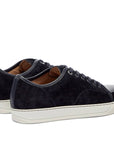 Lanvin Men's Suede And Patent Low Top Sneakers Navy