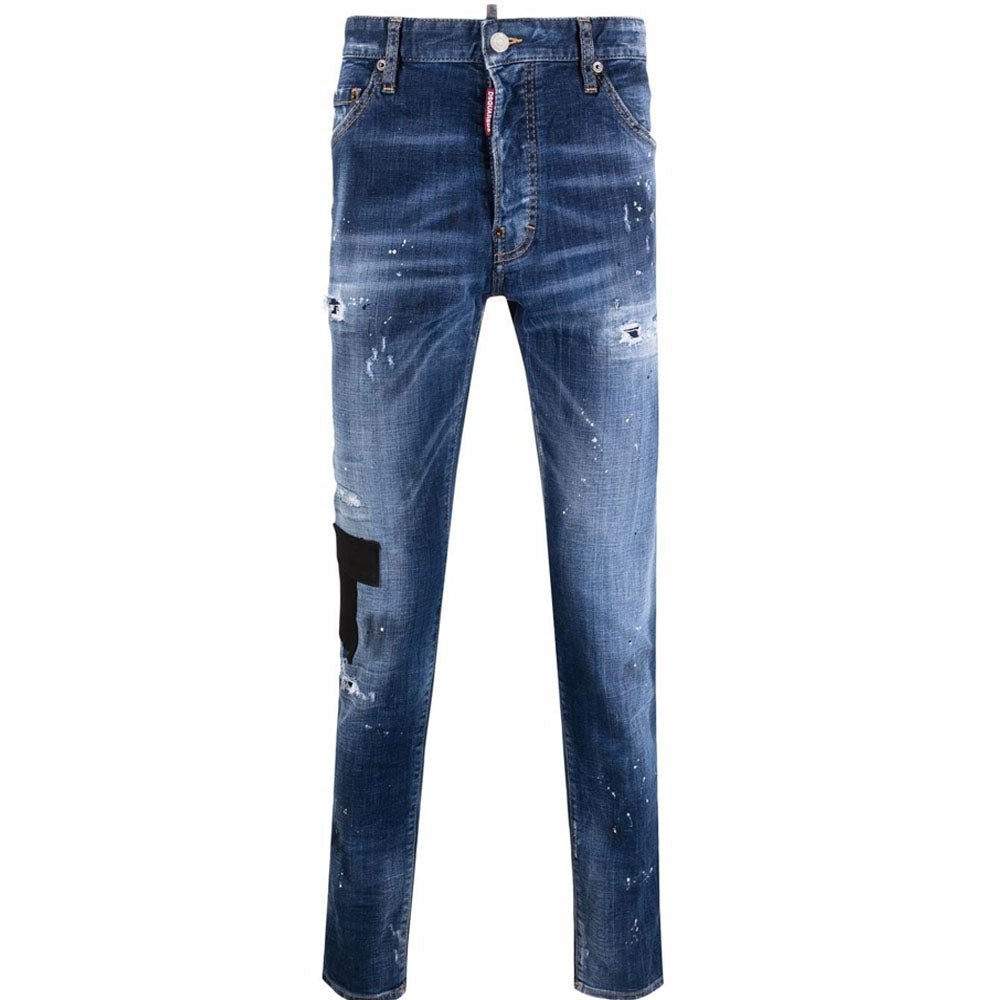 Dsquared2 Men&#39;s Distressed Slim Fit Jeans Blue