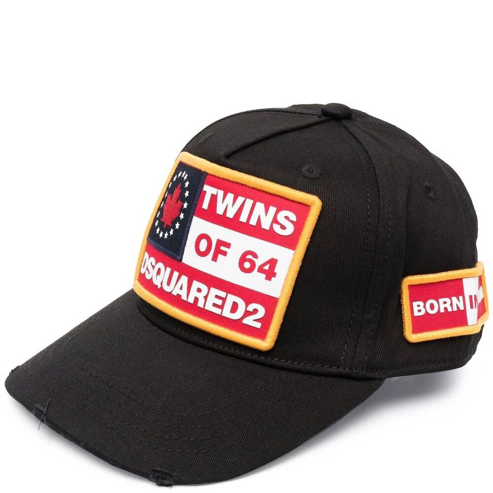 Dsquared2 Men&#39;s Twins of 64 Logo Cap Black