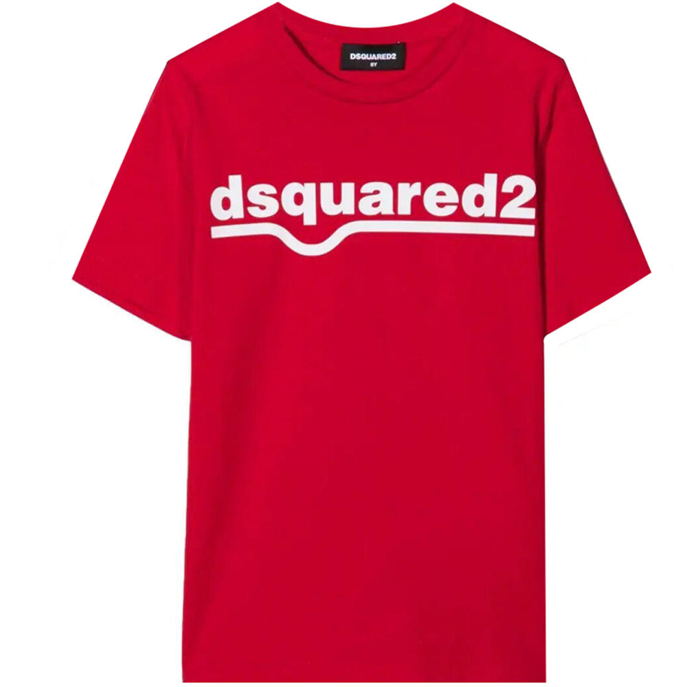 Dsquared2 Boys Logo Crew Neck T-Shirt Red