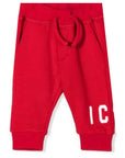 Dsquared2 Boys ICON Print Track Pants Red