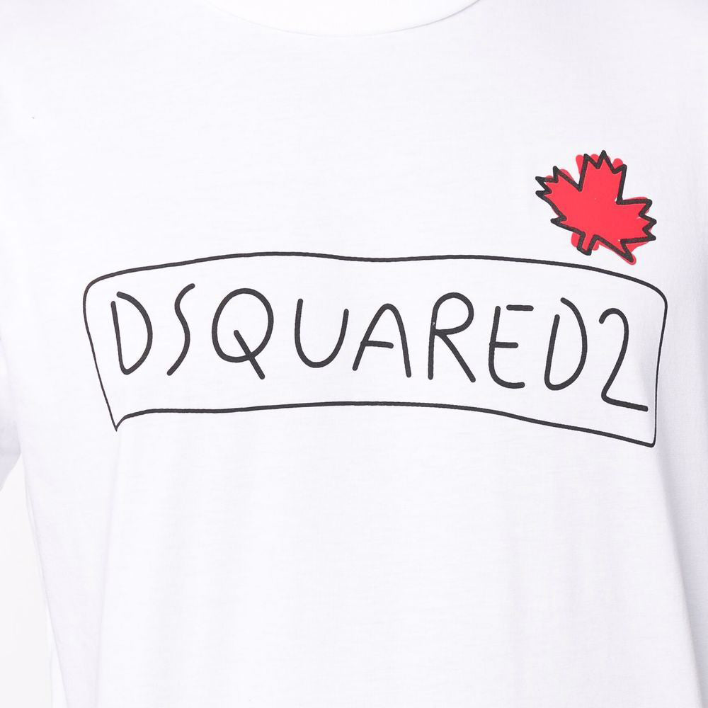 Dsquared2 Men&#39;s Maple Leaf Logo Doodle-Print T-Shirt White