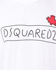 Dsquared2 Men's Maple Leaf Logo Doodle-Print T-Shirt White