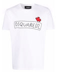 Dsquared2 Men's Maple Leaf Logo Doodle-Print T-Shirt White