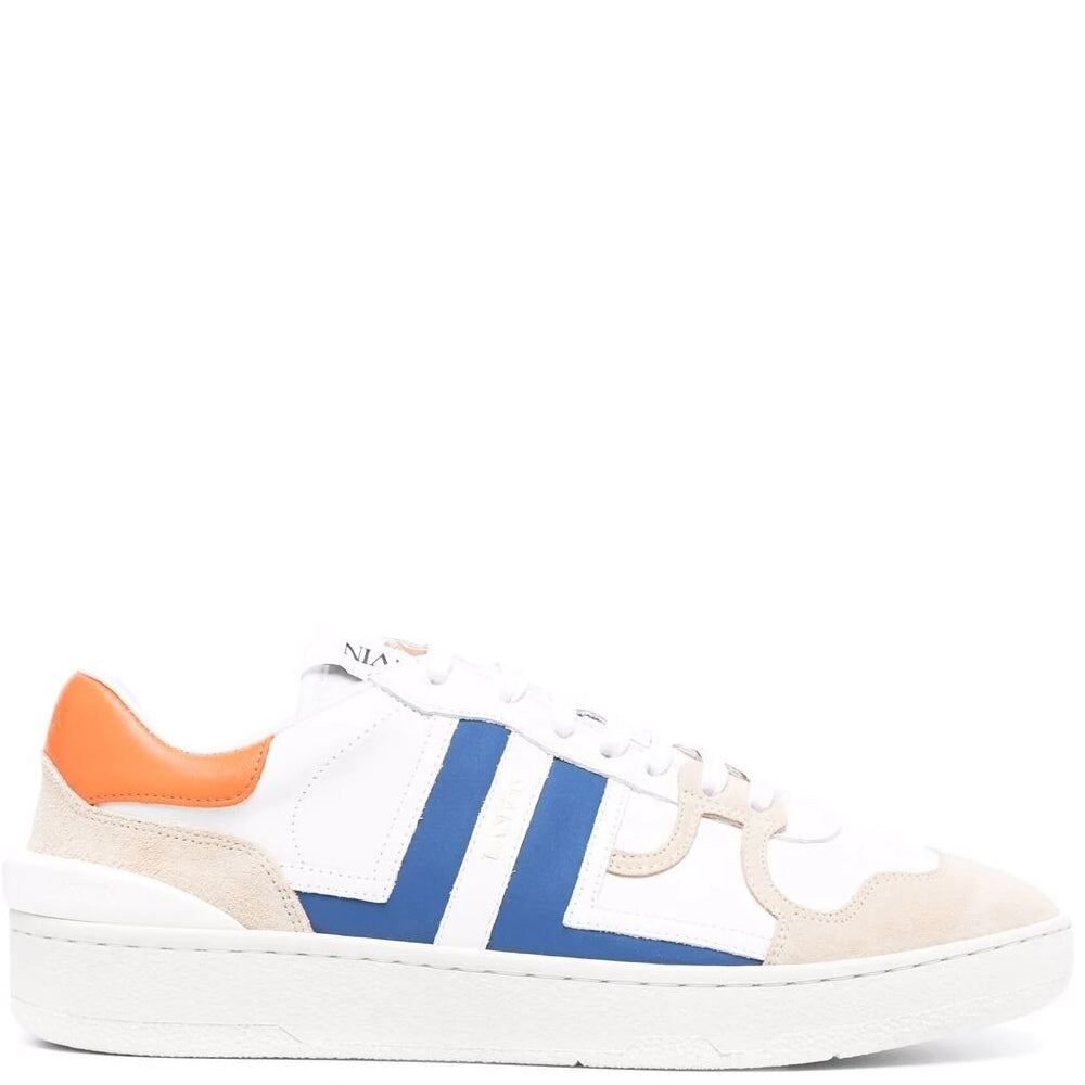 Lanvin Men&#39;s Clay Low Top Sneakers White