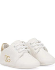 Dolce & Gabbana Unisex Baby Suede Logo Trainers White