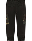 Dolce & Gabbana Boys Cargo Print Pocket Track Trousers Black