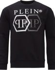 Philipp Plein Men's Diamond Applique Logo Sweatshirt Black
