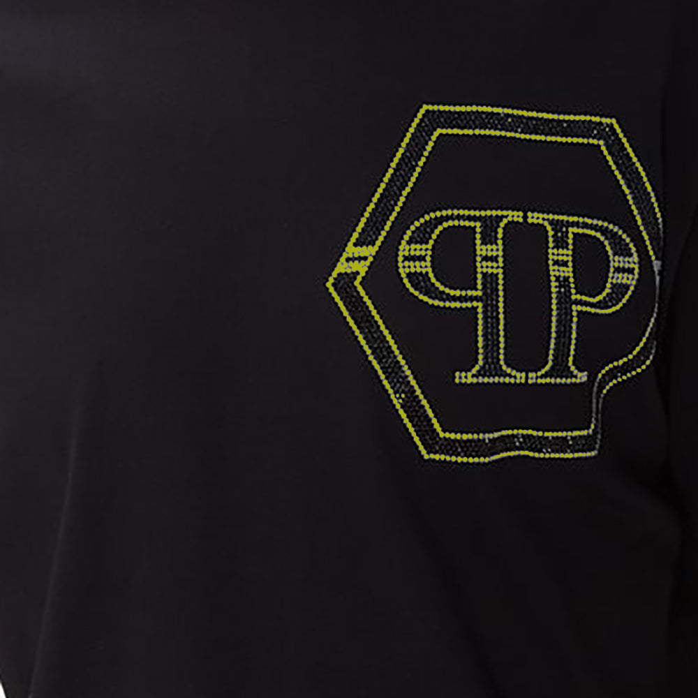 Philipp Plein Men&#39;s SS Hexagon Logo T-Shirt Black