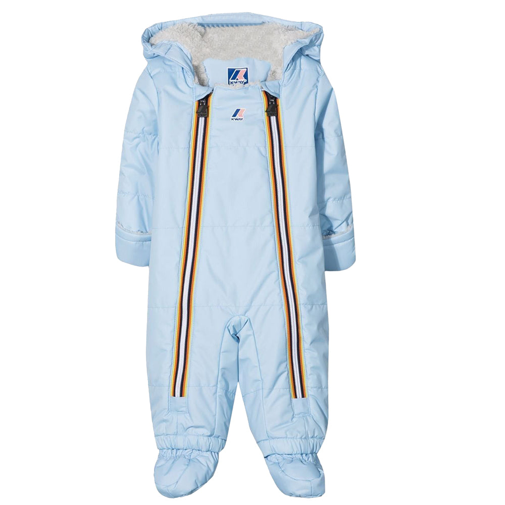 K Way Baby Boys hooded padded bodysuit Blue