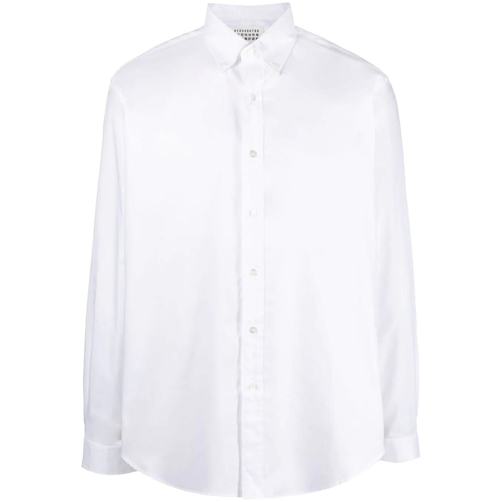Maison Margiela Men&#39;s Button-Down Cotton Shirt White