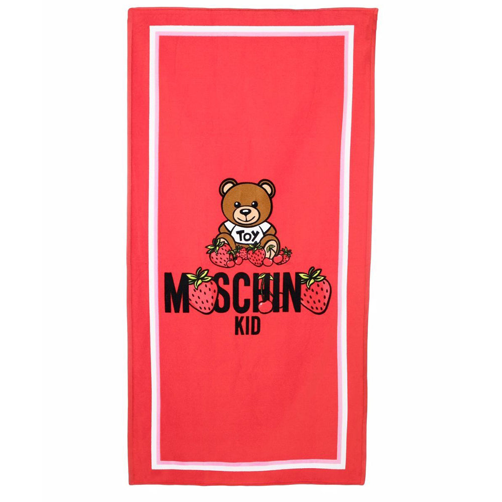 Moschino Kids Teddy Bear Towel Red