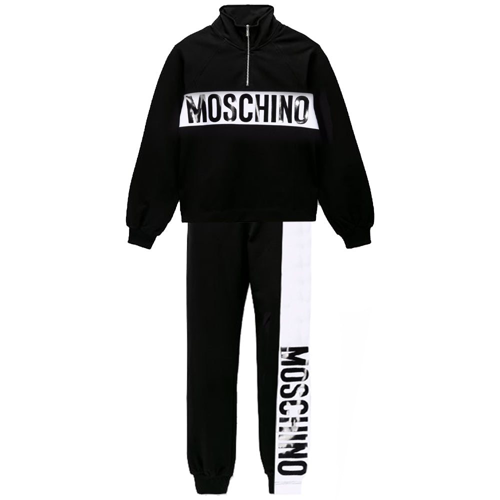 Moschino Boys Two Piece Jumper &amp; Joggers Set Black