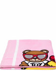 Moschino Girls Towel Teddy Bear Motif Pink