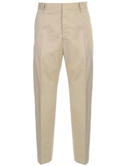 Dsquared2 Men&#39;s Gabardine Pants High Waist Beige