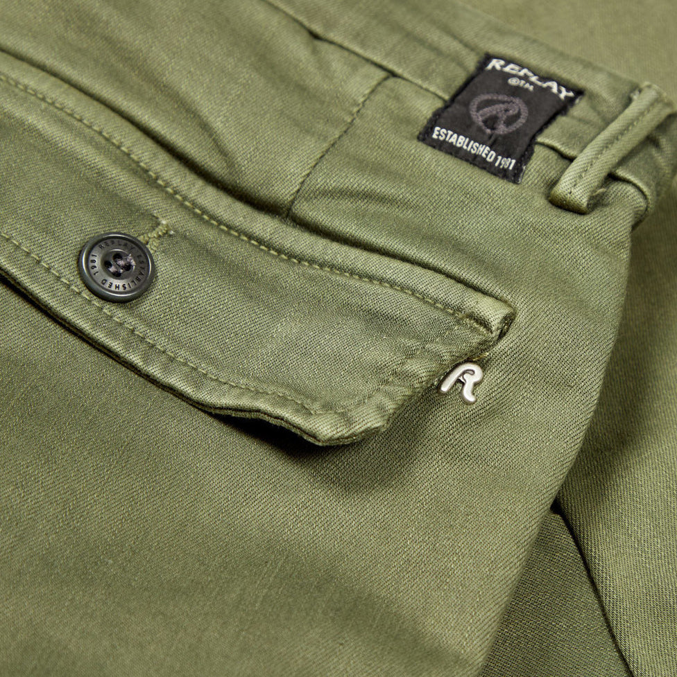 Replay Men&#39;s Hyperflex Cargo Pants Khaki