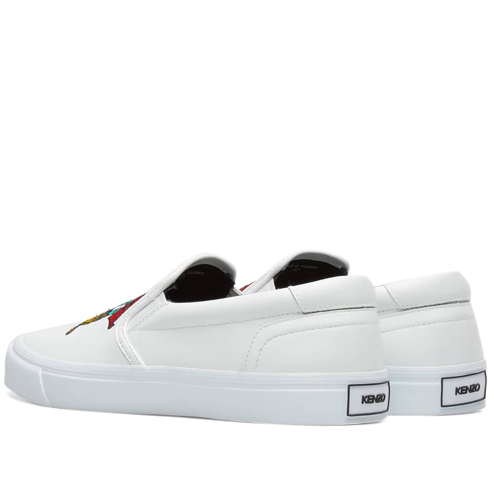 Kenzo Men s Jumping Tiger Slip Ons White
