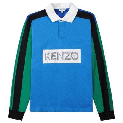 Kenzo Men&#39;s Colourblock Polo Blue