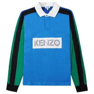 Kenzo Men&#39;s Colourblock Polo Blue