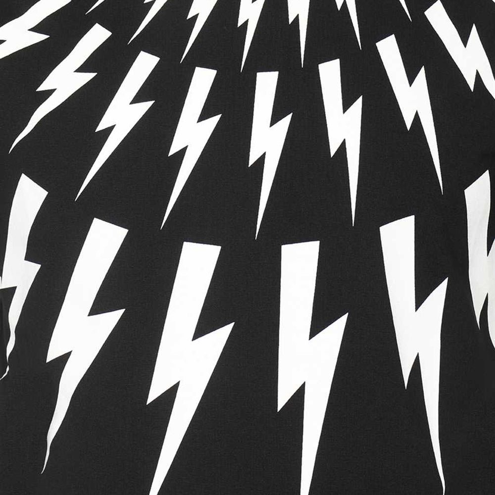 Neil Barrett Mens Fair Isle Thunderbolt T-shirt Black