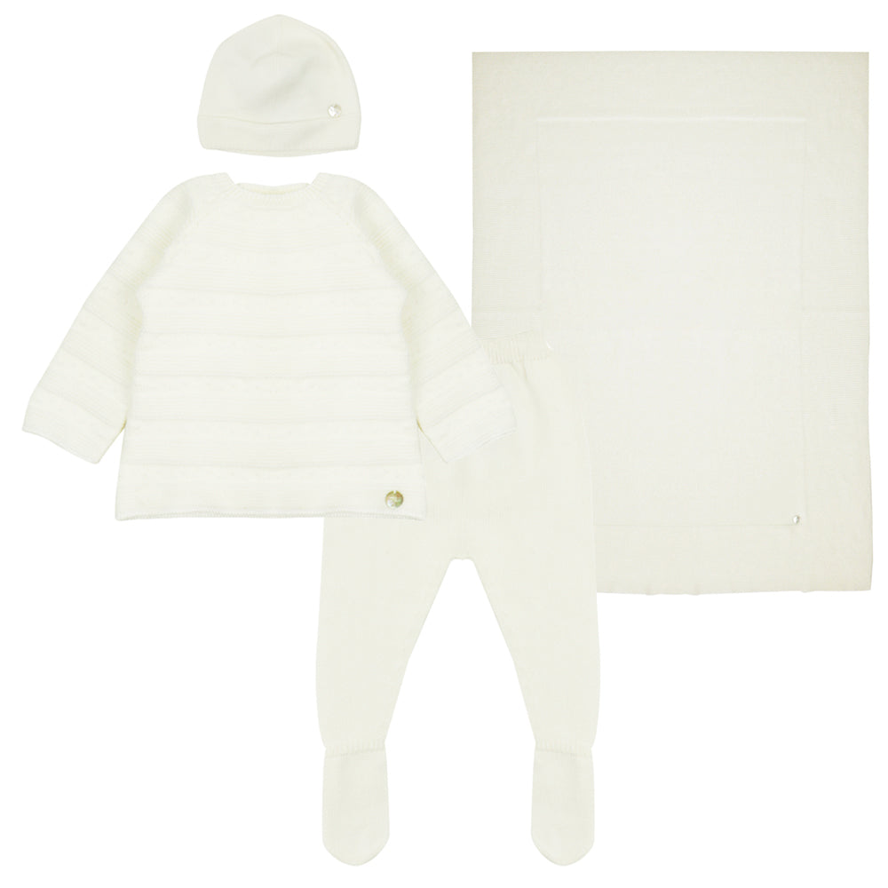 Paz Rodriguez Unisex Baby 4 Piece Gift Set White