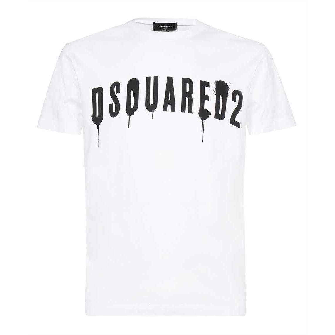 Dsquared2 Men&#39;s Graphic Painted Logo T-Shirt White