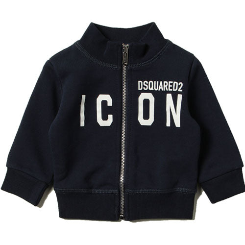 Dsquared2 Baby Boys Slogan Print Zip-Up Sweatshirt Navy