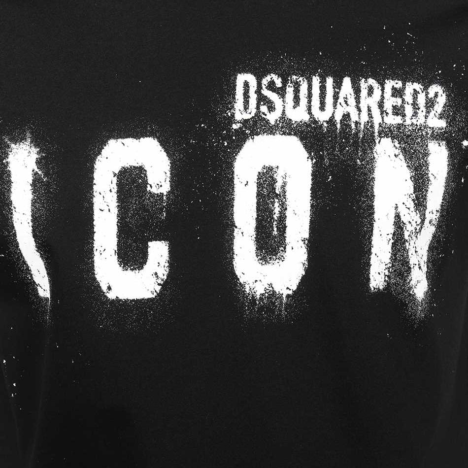 Dsquared2 Men&#39;s Spray Effect ICON Logo T-Shirt Black