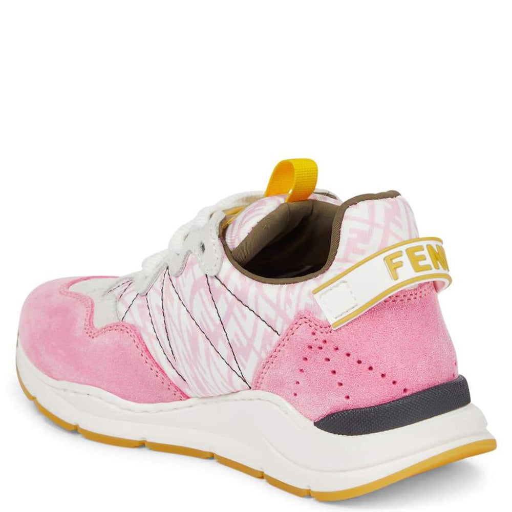Fendi FF Suede Trim Sneakers Pink