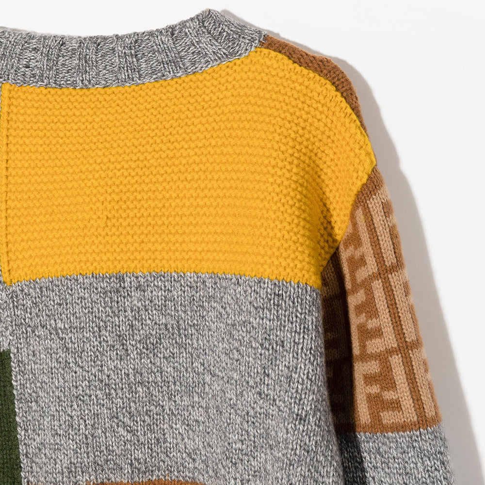 Fendi Boys FF Wool Jumper Brown