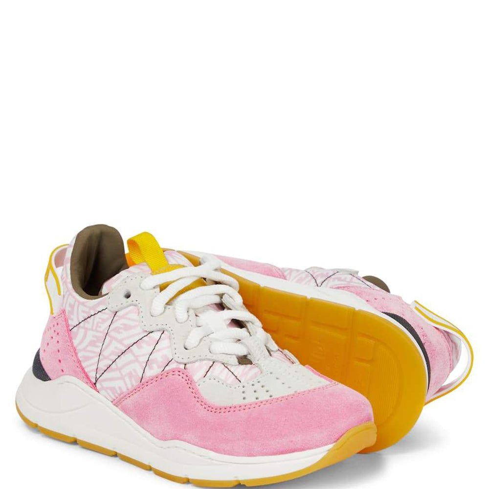 Fendi FF Suede Trim Sneakers Pink