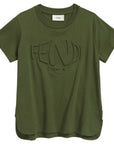 Fendi Boys Embossed Logo T-Shirt Green